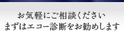 お気軽にご相談ください まずはエコー診断をお勧めします