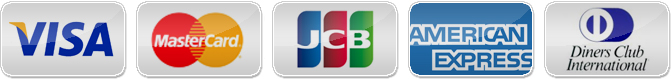 VISA、MasterCard、JCB、American Express Diners